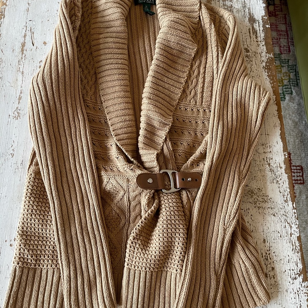 Gorgeous Ralph Lauren camel/tan cardigan medium